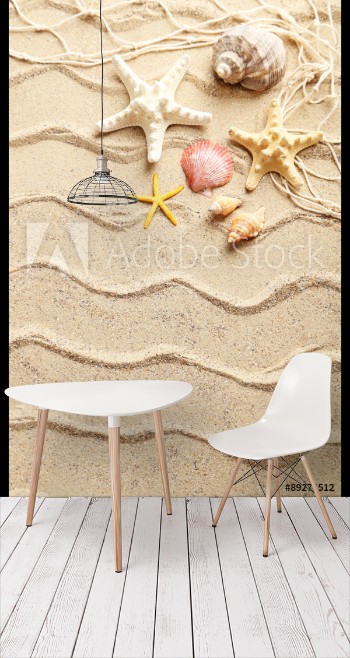 Picture of Sea shells on a beach sand